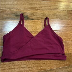 Burgundy Wrap Sports Bra